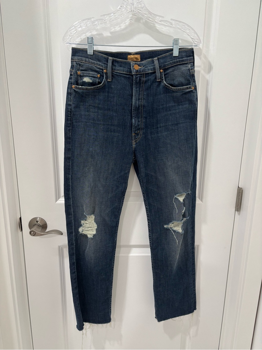 MOTHER High Waisted Rider Ankle Fray in Wicked Wildflower Size 30